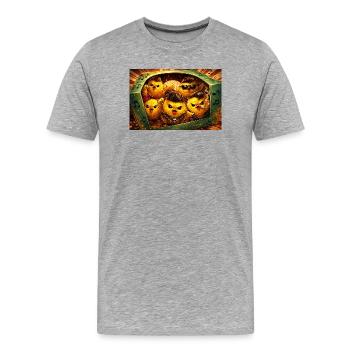Rocking chick band in suitcase - Men's Premium Organic T-Shirt - heather grey - Front - Damien (186cm)