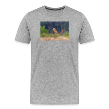 chouette la chouette - T-shirt bio Premium Homme - gris chiné - Devant - Damien (186cm)