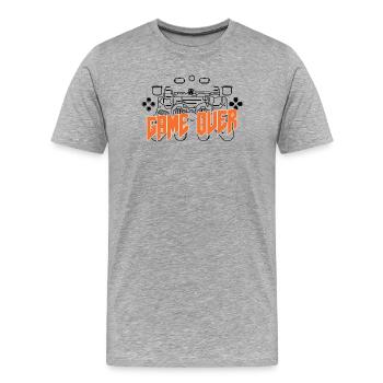 Game Over Retro Orange Bold - Men's Premium Organic T-Shirt - heather grey - Front - Damien (186cm)