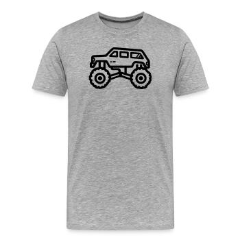 monster truck - T-shirt bio Premium Homme - gris chiné - Devant - Damien (186cm)