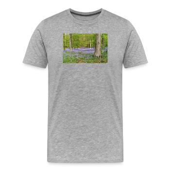Woodland Bluebell Dawn - Men's Premium Organic T-Shirt - heather grey - Front - Damien (186cm)