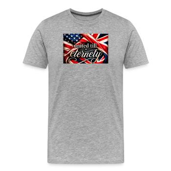 Vereinigte Flaggen bis zur Ewigkeit - Männer Premium Bio T-Shirt - Grau meliert - Vorne - Damien (186cm)