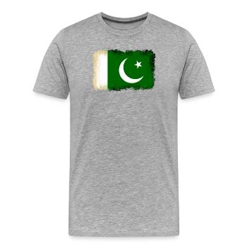 Flag Pakistan - Men's Premium Organic T-Shirt - heather grey - Front - Damien (186cm)