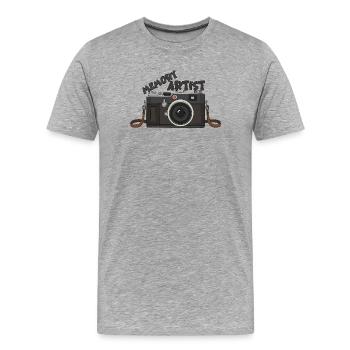 Photographie : L’artiste de la mémoire - T-shirt bio Premium Homme - gris chiné - Devant - Damien (186cm)