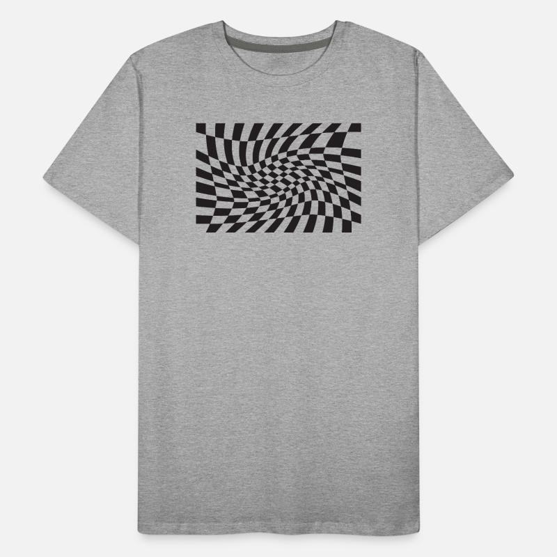 Spirale optique à checker déformé T-shirt bio Premium Homme