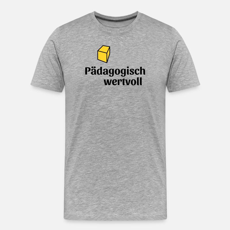 Pädagogisch wertvoll - Männer Premium Bio T-Shirt - Grau meliert