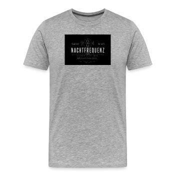 Nachtfrequenz Cosmic Care - Männer Premium Bio T-Shirt - Grau meliert - Vorne - Damien (186cm)