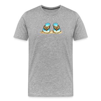 Blue Pretzel Bow Beach Flip-Flops - Männer Premium Bio T-Shirt - Grau meliert - Vorne - Damien (186cm)