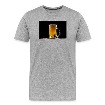 Beer mug in the dark: foam shimmer - Men's Premium Organic T-Shirt - heather grey - Front - Damien (186cm)