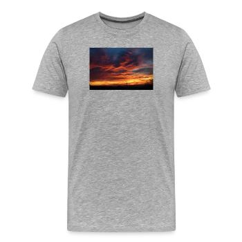 Sonnenuntergangszauber am Abend - Männer Premium Bio T-Shirt - Grau meliert - Vorne - Damien (186cm)
