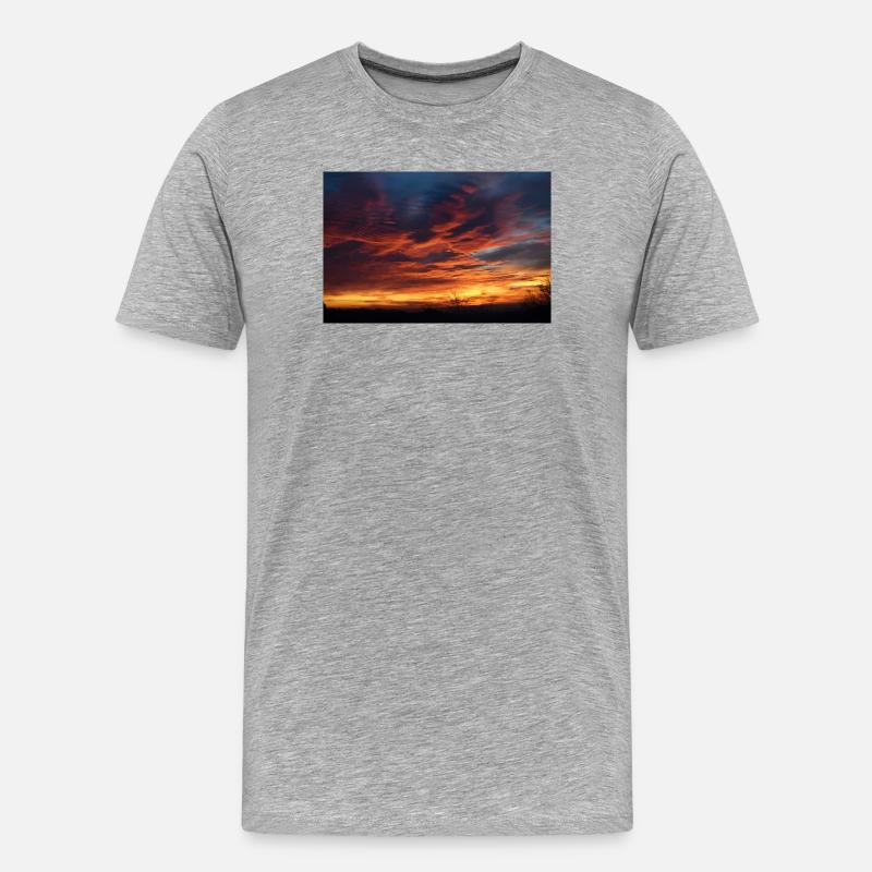 Sonnenuntergangszauber am Abend - Männer Premium Bio T-Shirt - Grau meliert