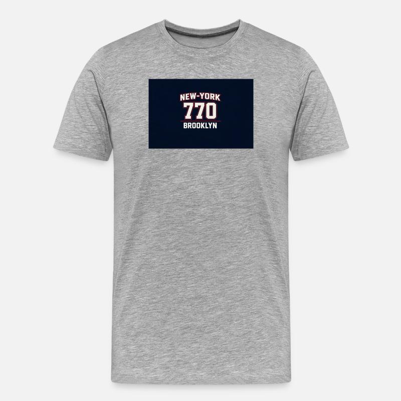 NY 770 Brooklyn - Männer Premium Bio T-Shirt - Grau meliert