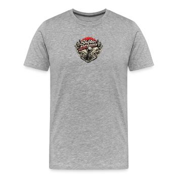 Shifter Japonais: Voie mécanique Vintage - T-shirt bio Premium Homme - gris chiné - Devant - Damien (186cm)