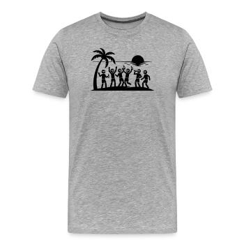 Équipe de plage pour fête de fin d’année - T-shirt bio Premium Homme - gris chiné - Devant - Damien (186cm)