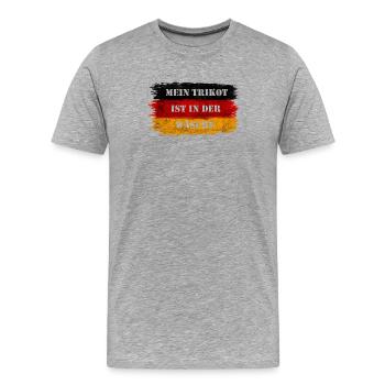 Mein Trikot ist in der Wäsche - Männer Premium Bio T-Shirt - Grau meliert - Vorne - Damien (186cm)