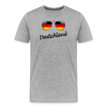 Germany Deutschland Fußball Fanartikel - Männer Premium Bio T-Shirt - Grau meliert - Vorne - Damien (186cm)