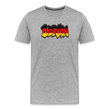 Berlin Graffiti - Männer Premium Bio T-Shirt - Grau meliert - Vorne - Damien (186cm)