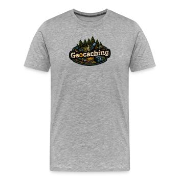 Géocaching - T-shirt bio Premium Homme - gris chiné - Devant - Damien (186cm)