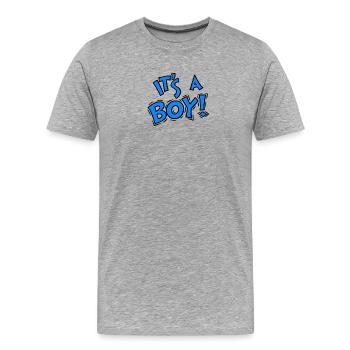 C’est un design typographique rétro pour garçons - T-shirt bio Premium Homme - gris chiné - Devant - Damien (186cm)