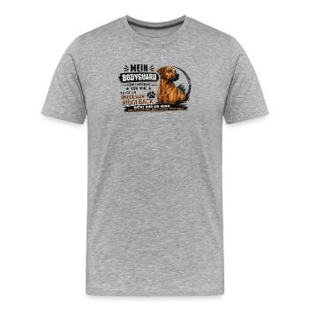 Bodyguard Rhodesian Ridgeback Spruch - Männer Premium Bio T-Shirt - Grau meliert - Vorne - Damien (186cm)