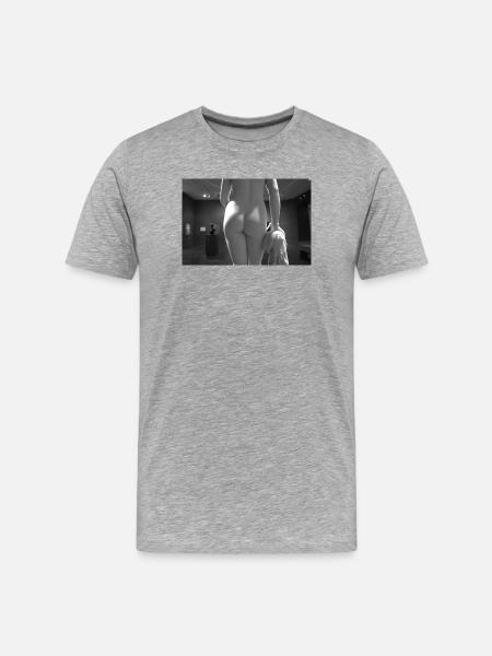 Noémi im Museum - Männer Premium Bio T-Shirt - Grau meliert