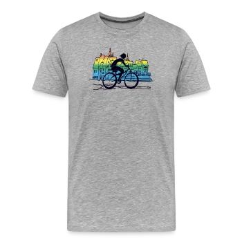 Cycliste - T-shirt bio Premium Homme - gris chiné - Devant - Damien (186cm)