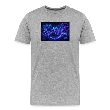 world_map_arcane_neon - T-shirt bio Premium Homme - gris chiné - Devant - Damien (186cm)