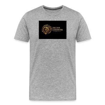 logga_arcclockwork - T-shirt bio Premium Homme - gris chiné - Devant - Damien (186cm)