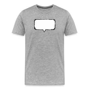 Sprechblase_Grunge_Abgerundet - T-shirt bio Premium Homme - gris chiné - Devant - Damien (186cm)