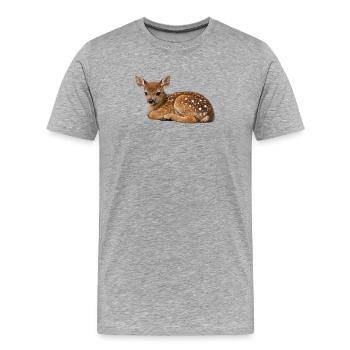 Les taches stellaires Faon - T-shirt bio Premium Homme - gris chiné - Devant - Damien (186cm)