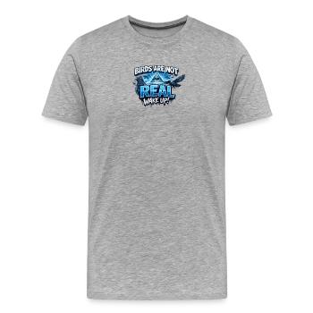 T-shirt de la conspiration de l’œil illuminé - T-shirt bio Premium Homme - gris chiné - Devant - Damien (186cm)