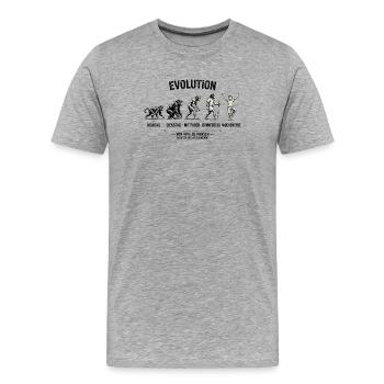 EVOLUTION  Von Affe zu Mensch  Montag - Wochenende - Männer Premium Bio T-Shirt - Grau meliert - Vorne - Damien (186cm)