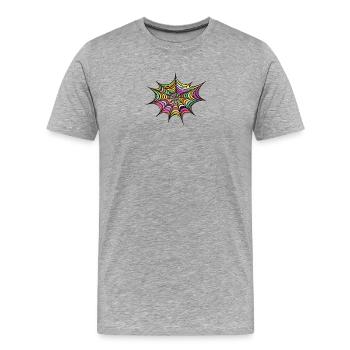 Toile étoilée psychédélique - T-shirt bio Premium Homme - gris chiné - Devant - Damien (186cm)
