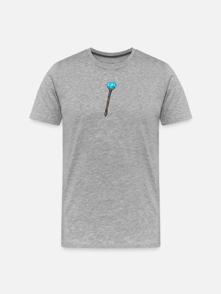 Magischer Kristallstab Blau - Männer Premium Bio T-Shirt - Grau meliert
