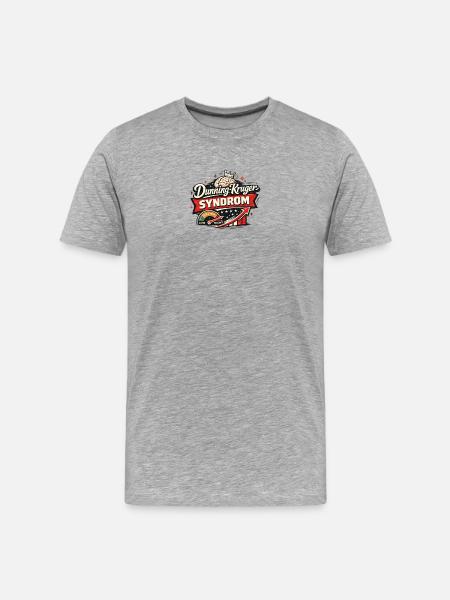 Dunning-Kruger Syndrom – Grafik - Männer Premium Bio T-Shirt - Grau meliert