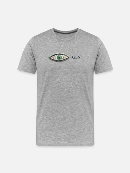 Eye mosaic with emerald pattern Gen - Men's Premium Organic T-Shirt - heather grey