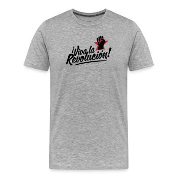 revolution fist - Männer Premium Bio T-Shirt - Grau meliert - Vorne - Damien (186cm)