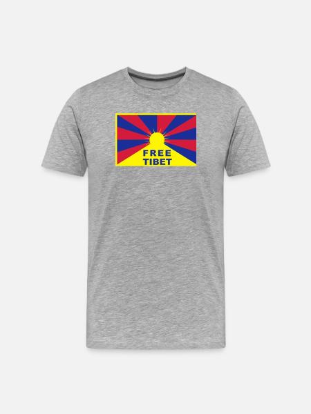 Free Tibet - Men's Premium Organic T-Shirt - heather grey