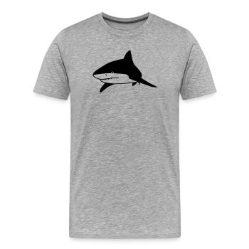 Hai-Tier - Männer Premium Bio T-Shirt - Grau meliert - Vorne - Damien (186cm)