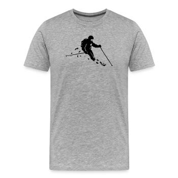 ski freeride - T-shirt bio Premium Homme - gris chiné - Devant - Damien (186cm)