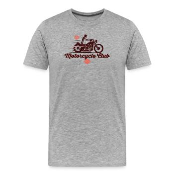 motorcycle club - Männer Premium Bio T-Shirt - Grau meliert - Vorne - Damien (186cm)
