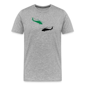 hélicoptère - T-shirt bio Premium Homme - gris chiné - Devant - Damien (186cm)