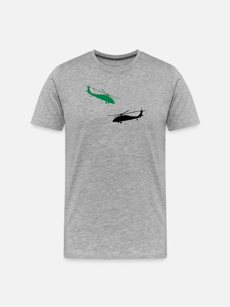 helicopter - Men's Premium Organic T-Shirt - heather grey
