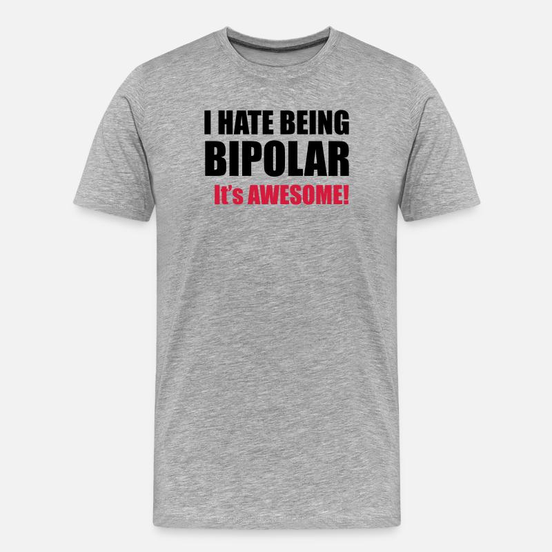 Bipolar - Männer Premium Bio T-Shirt - Grau meliert