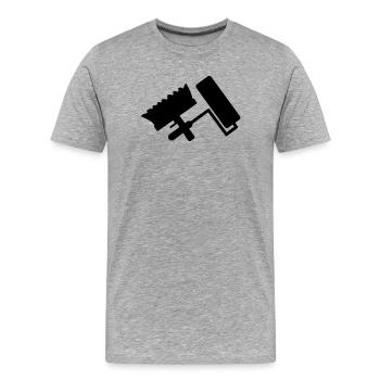 la couleur - T-shirt bio Premium Homme - gris chiné - Devant - Damien (186cm)