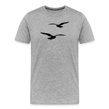 fliegende moewen vogel urlaub - Männer Premium Bio T-Shirt - Grau meliert - Vorne - Damien (186cm)