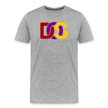 Retro MS DOS Logo - Männer Premium Bio T-Shirt - Grau meliert - Vorne - Damien (186cm)