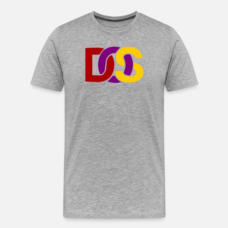 Retro MS DOS Logo - Männer Premium Bio T-Shirt - Grau meliert