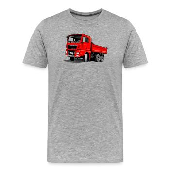 Camion rouge - T-shirt bio Premium Homme - gris chiné - Devant - Damien (186cm)