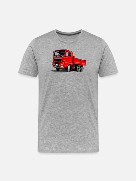 Camion rouge - T-shirt bio Premium Homme - gris chiné